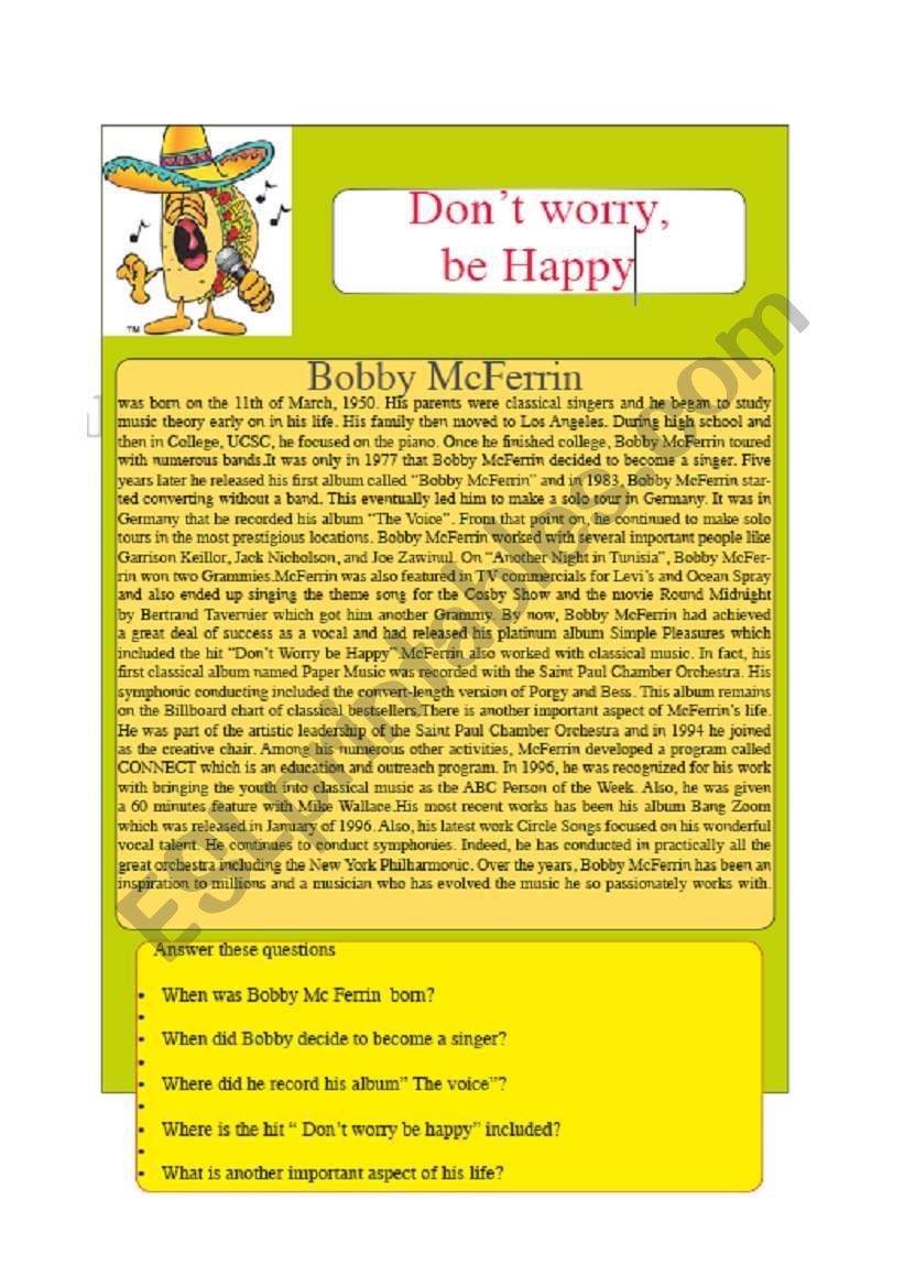 reading song part 1 dont worry be happy