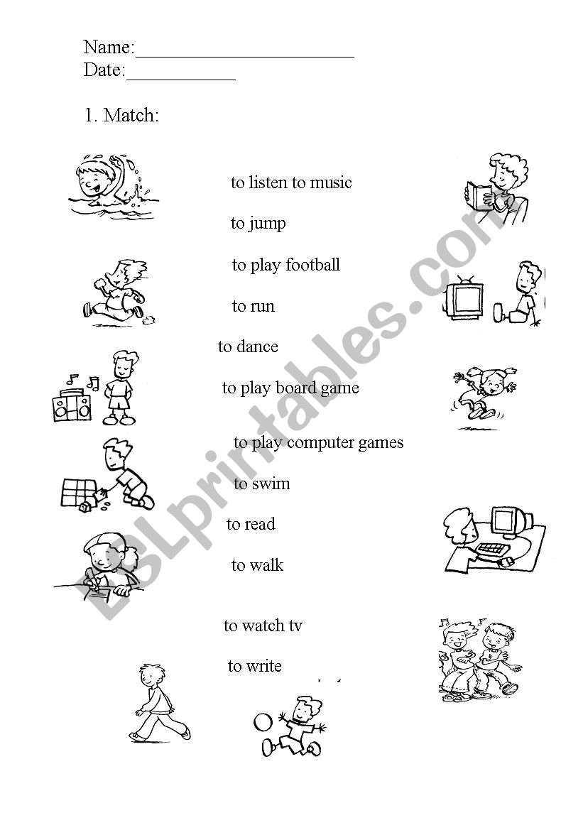 Action worksheets worksheet