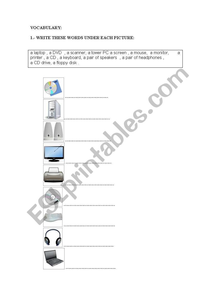 TECHNOLOGY worksheet