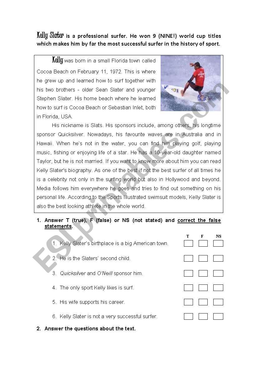 Surfing worksheet