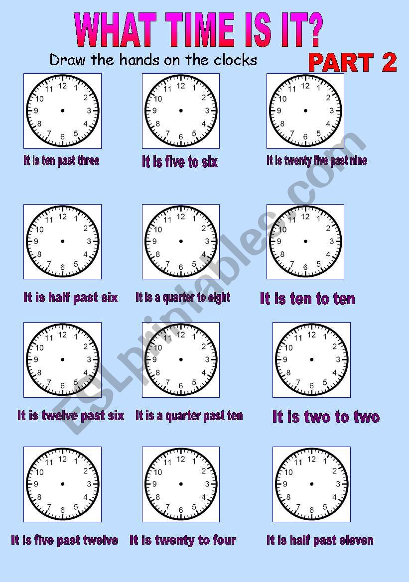 What time is it? worksheet