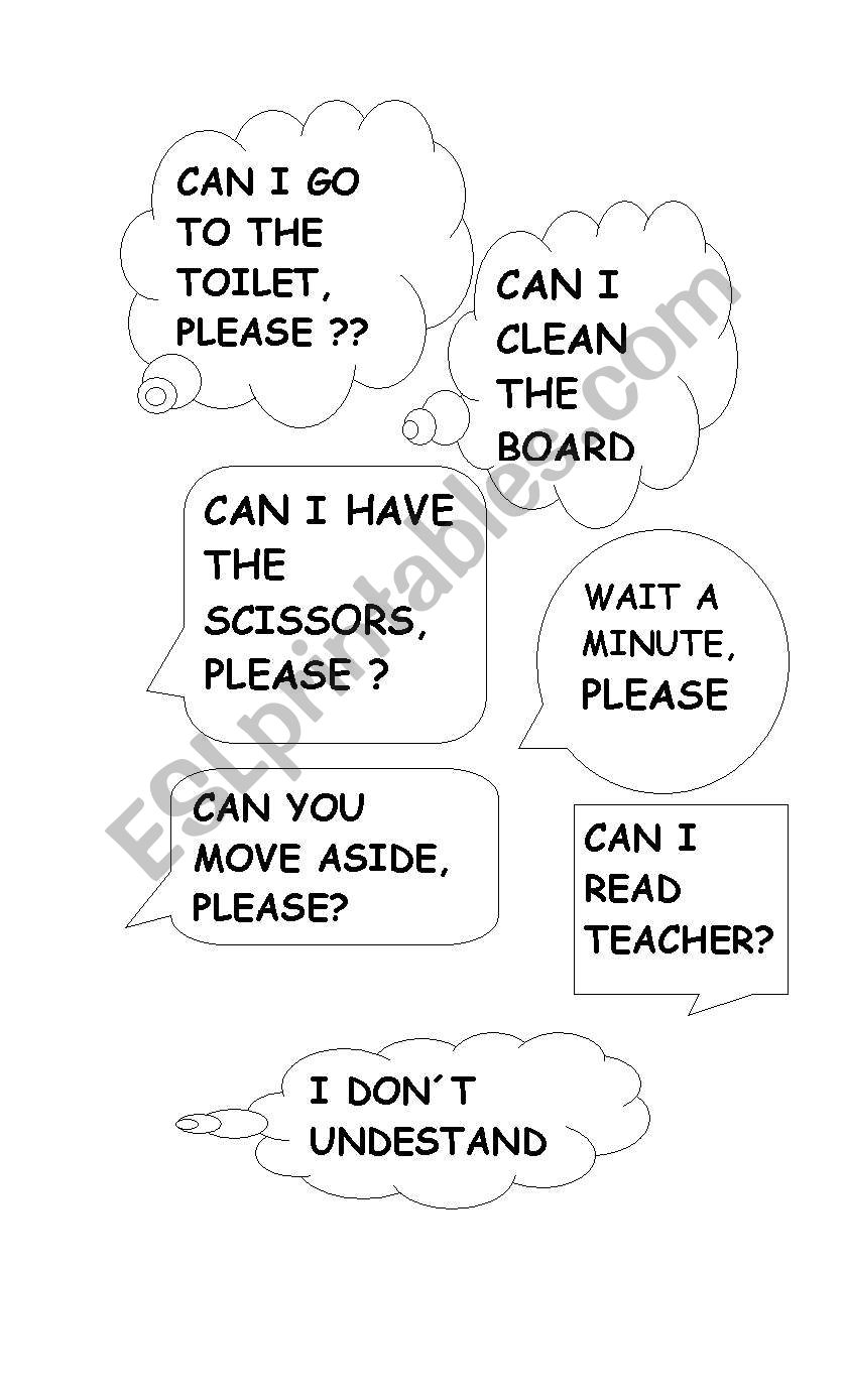 MORE CLASSROOM LANGUAGE BUBBLES