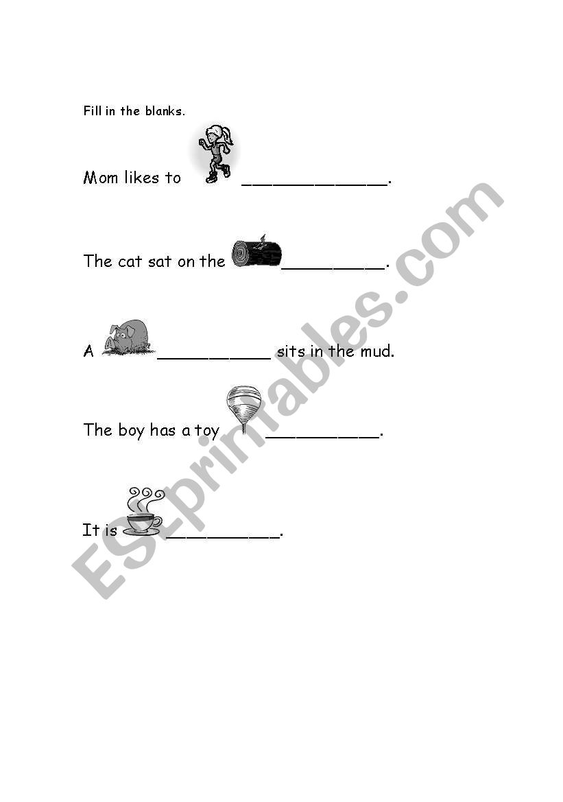 Short o Words worksheet