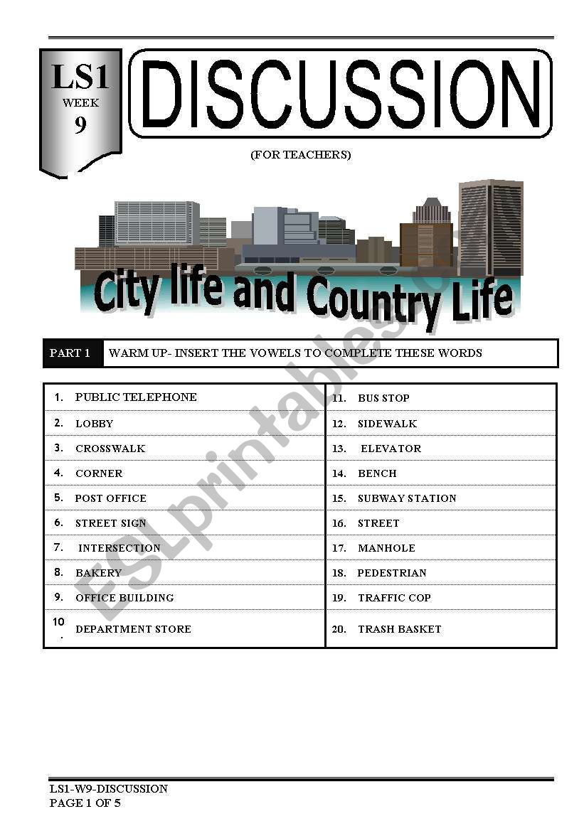 speaking-city life and country life