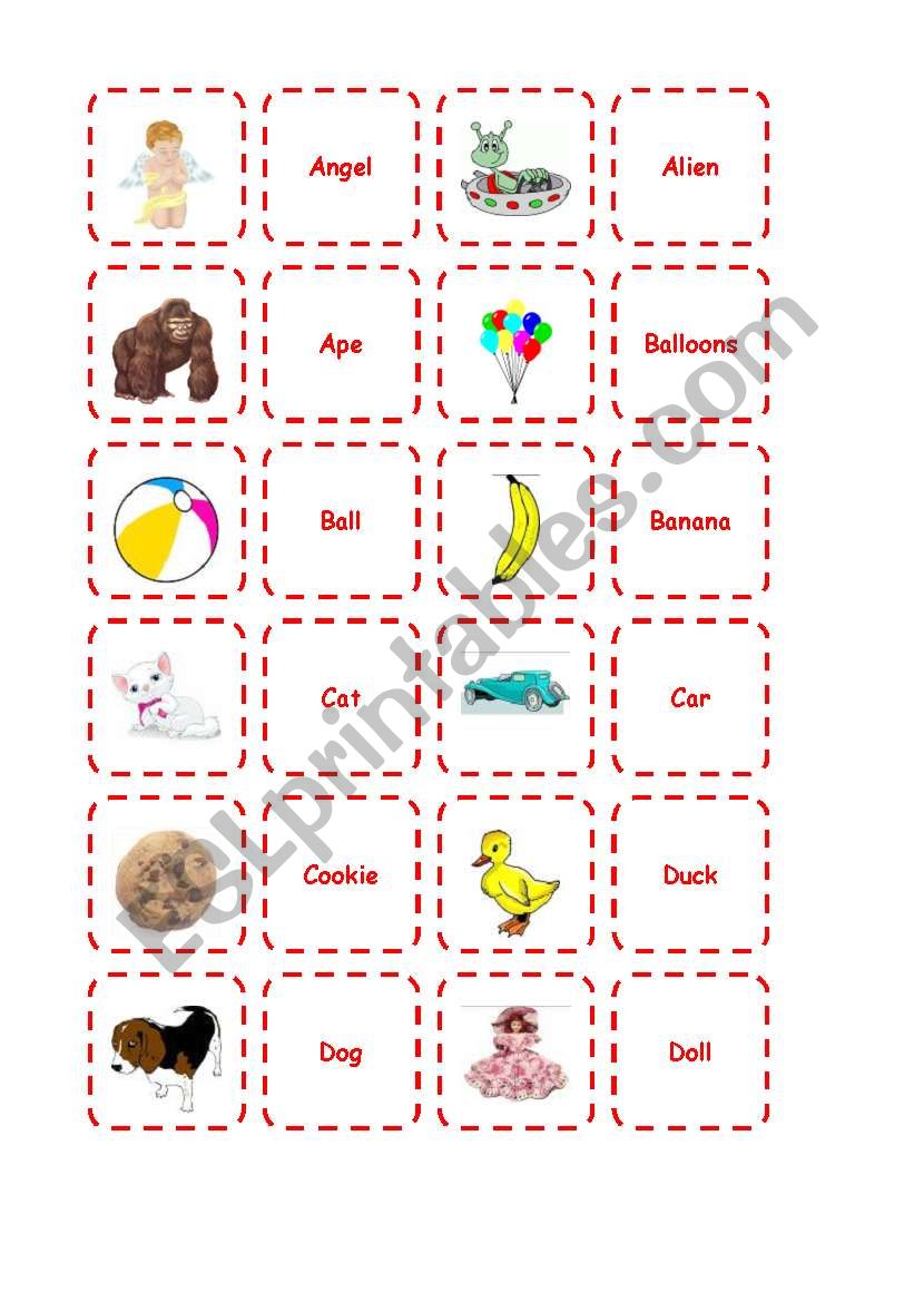 Memory Game - My first words worksheet