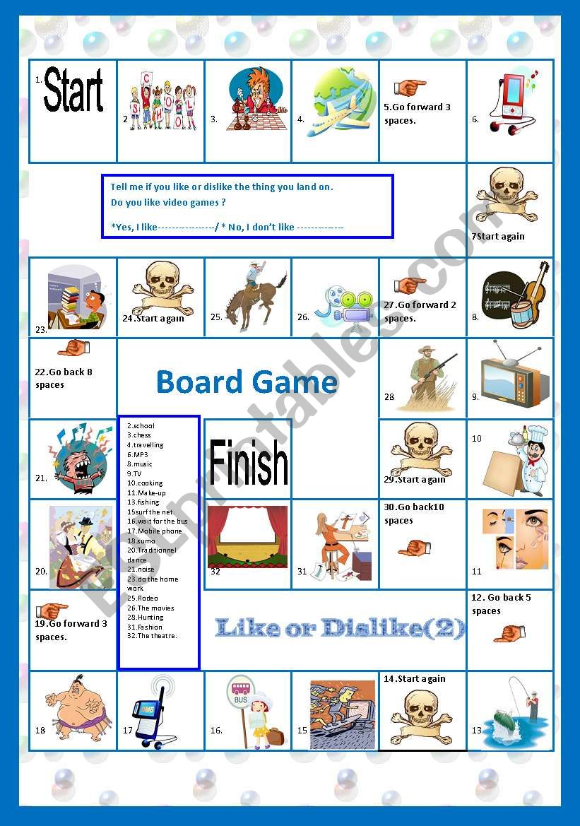 Like or dislike(part2) :A board Game