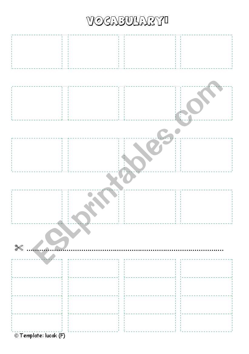 CUT AND PASTE TEMPLATE green worksheet