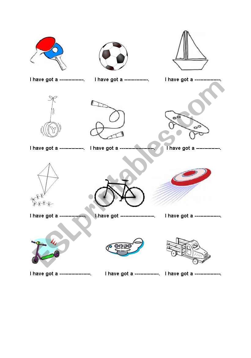 toys and have got worksheet