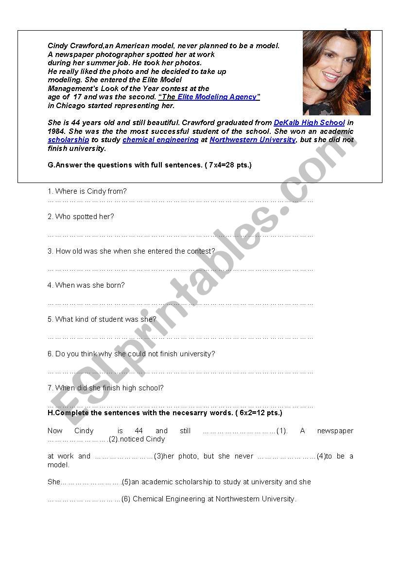 A VERY USEFUL READING worksheet