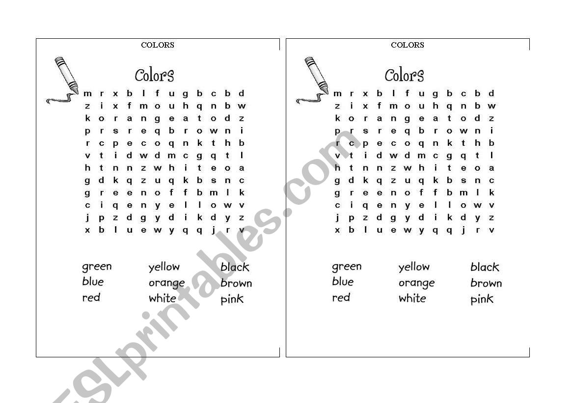 Colors worksheet