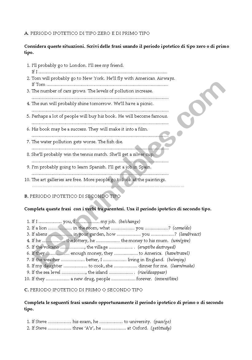 Conditional worksheet