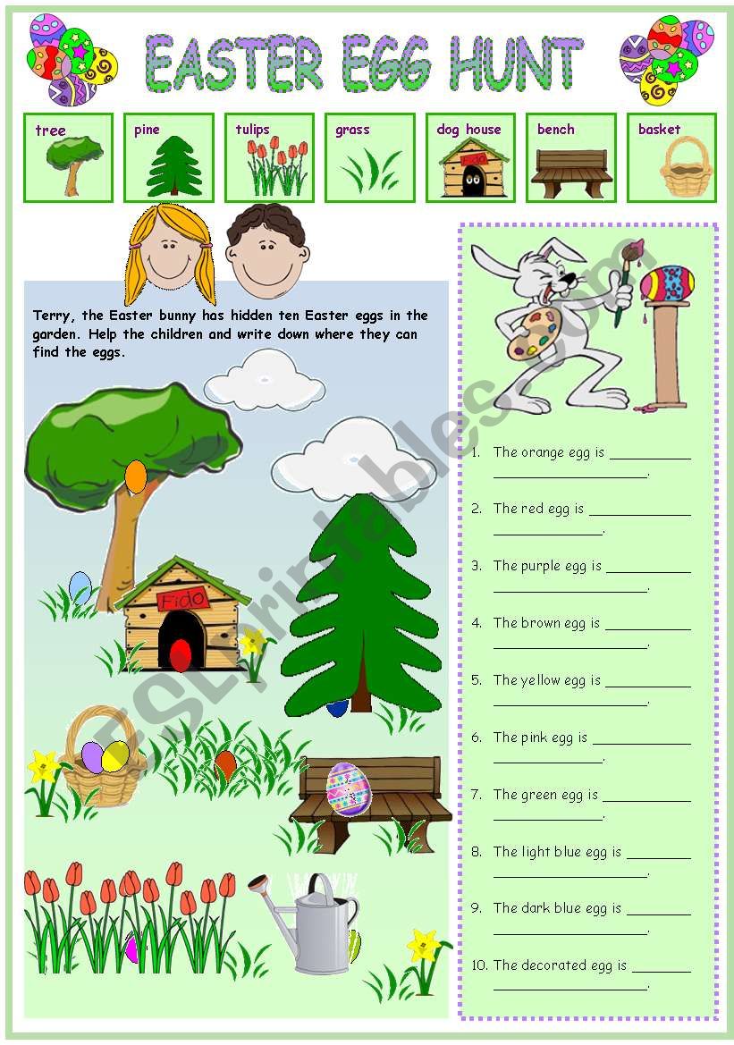 EASTER EGG HUNT worksheet