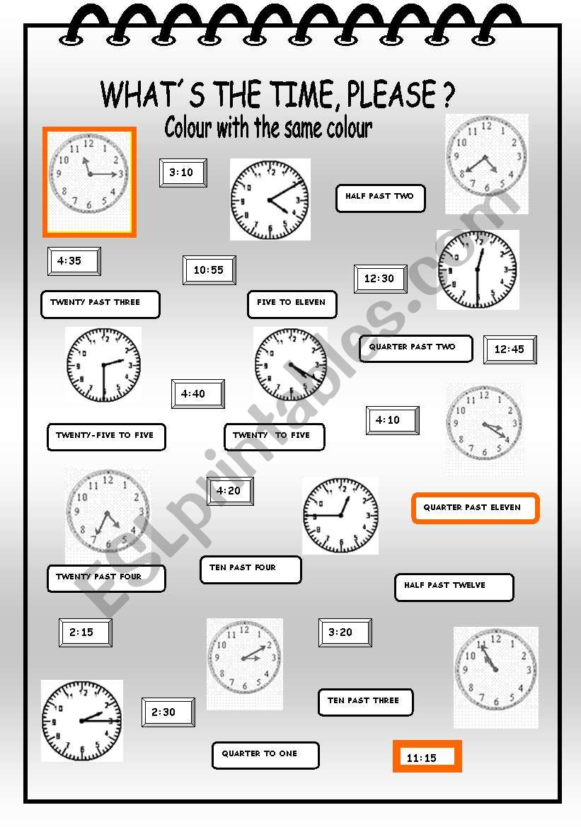 WHATS THE TIME ? worksheet