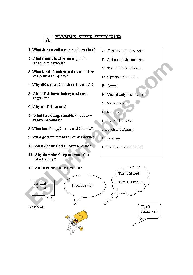 Jokes and Puns worksheet