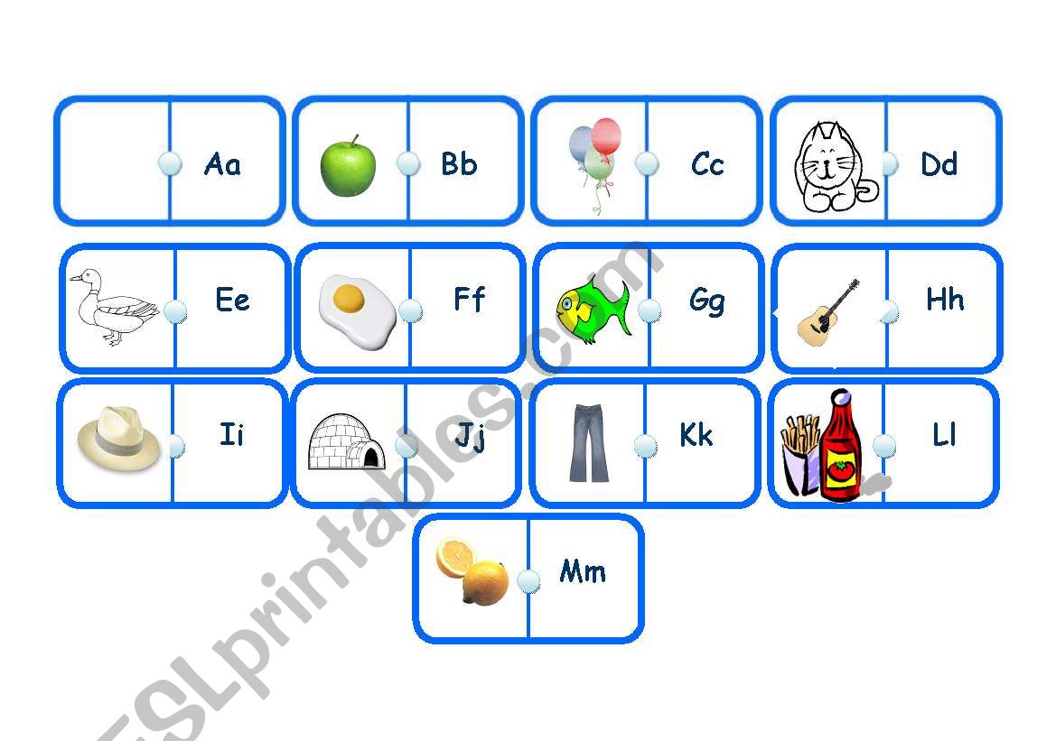 ABC Dominoes - part 1 worksheet