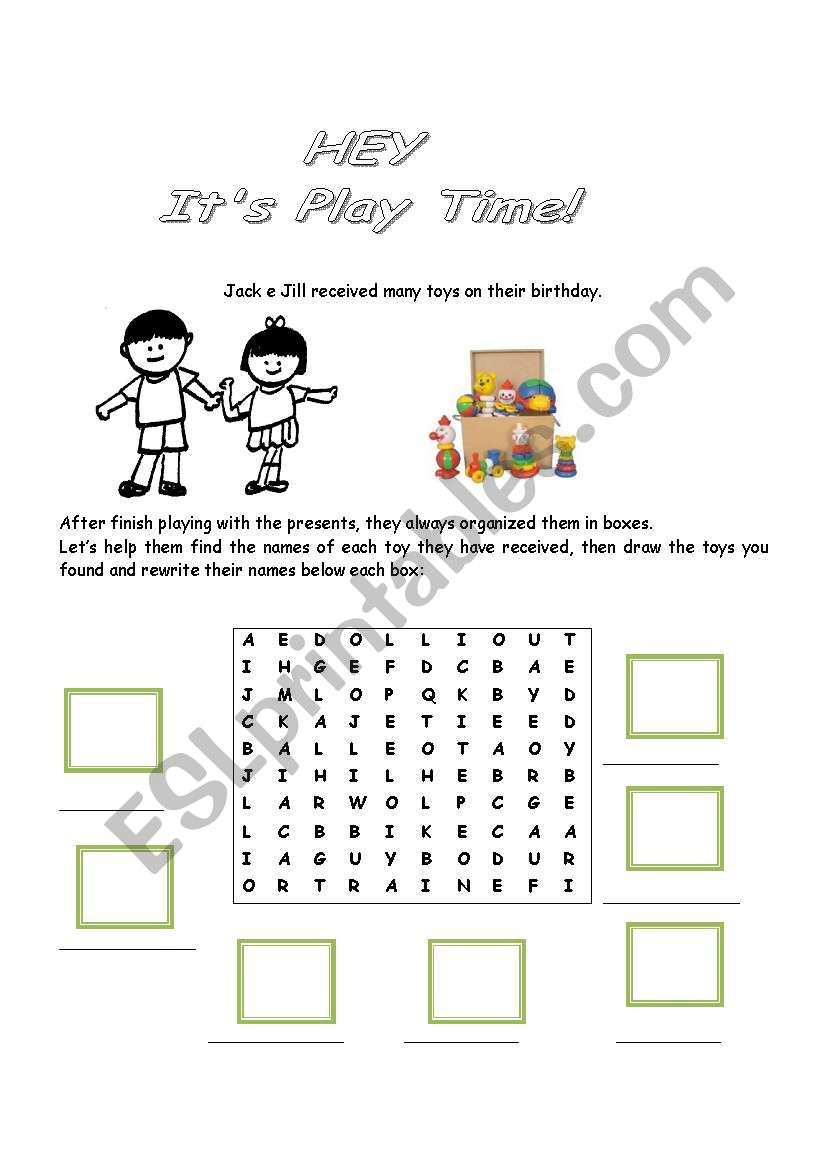 find the toys worksheet