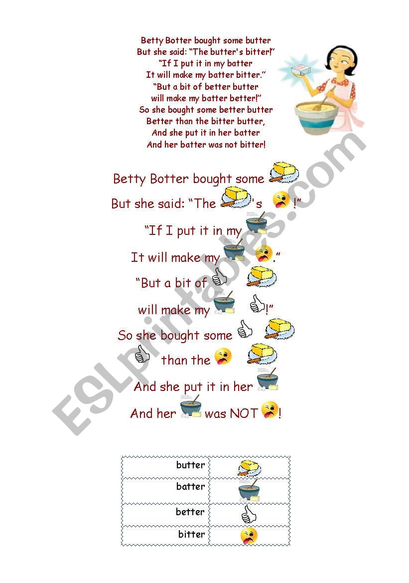 Betty Botter worksheet