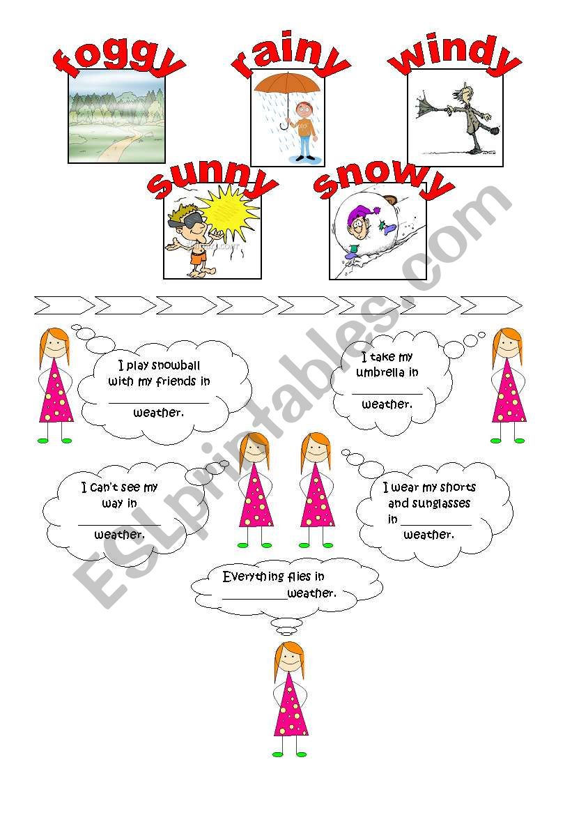 weather types worksheet