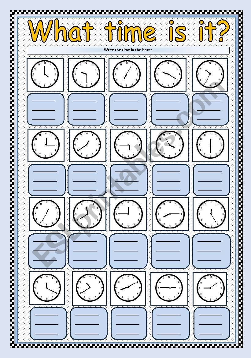 WHAT TIME IS IT? worksheet