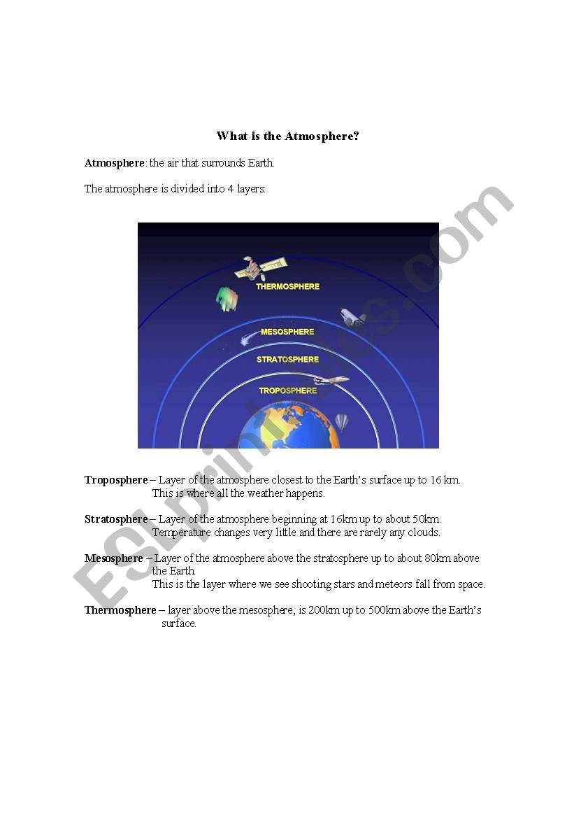 Atmosphere Layers Diagram Worksheet - Diagram Media