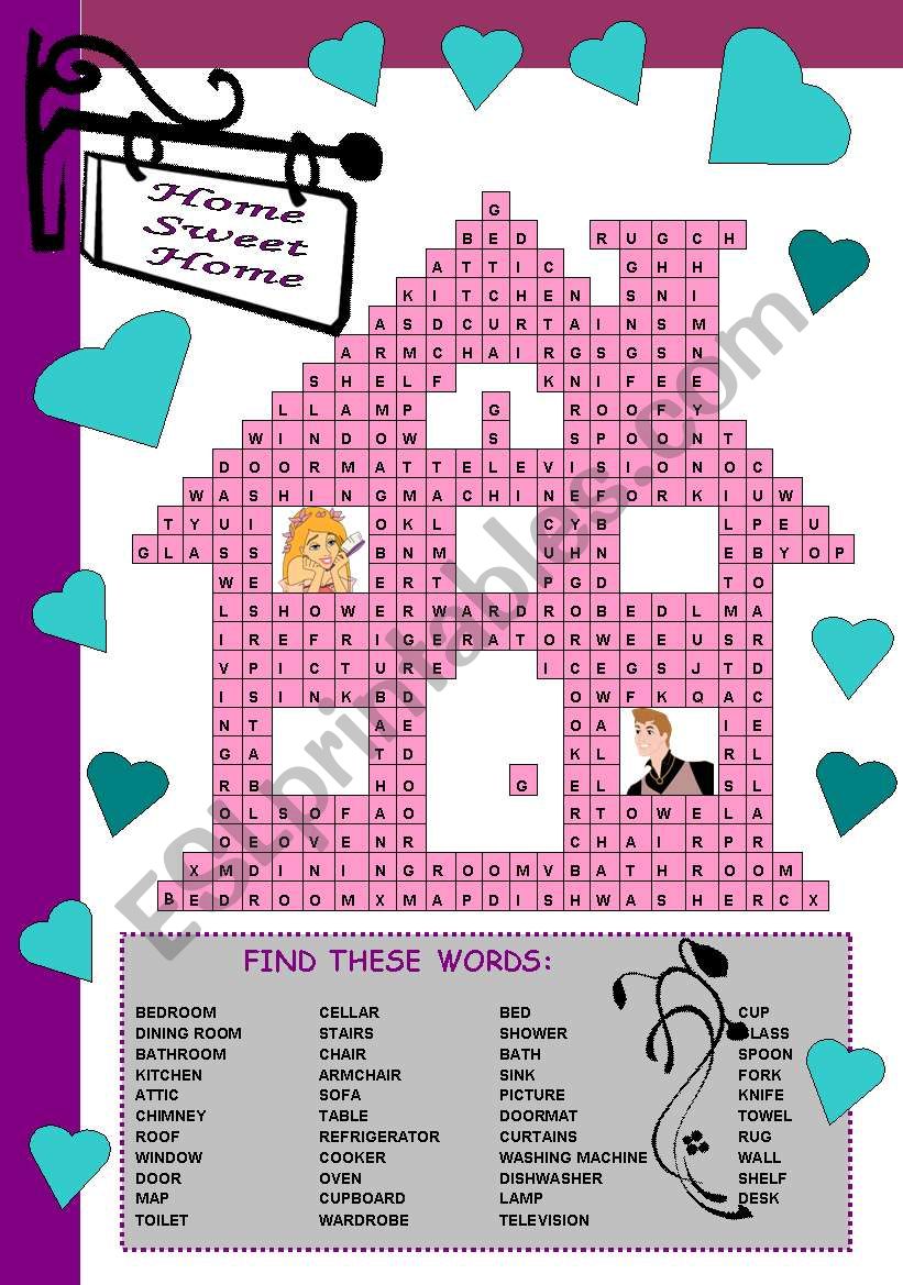 HOME SWEET HOME -  PUZZLE worksheet