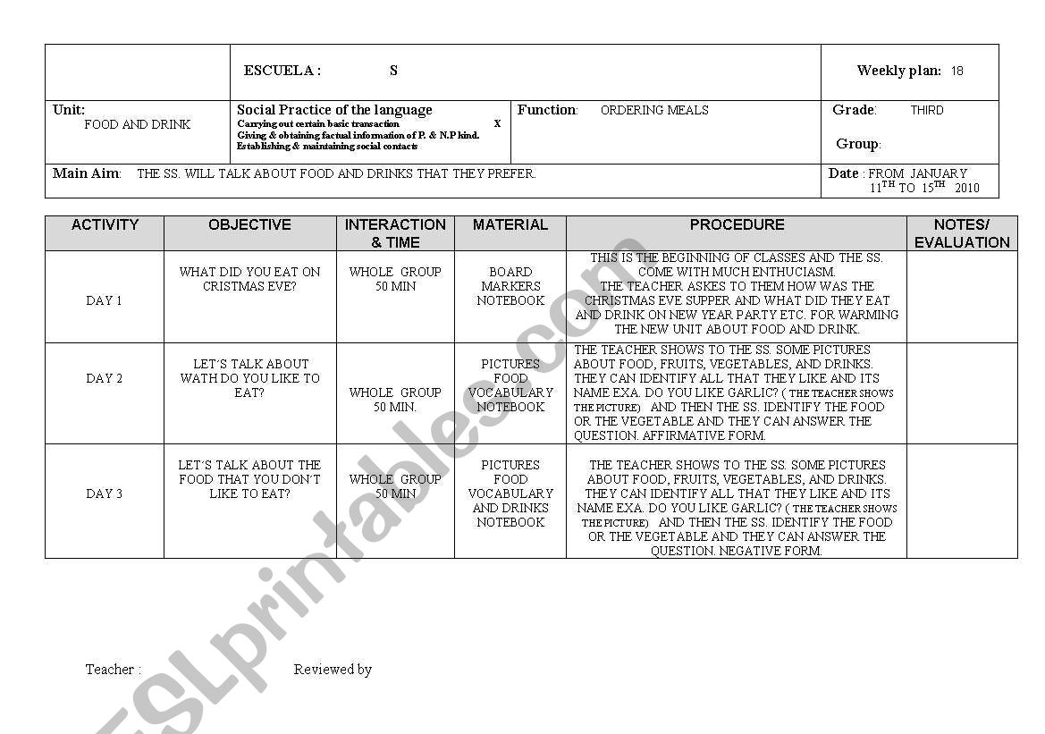 lesson plan worksheet
