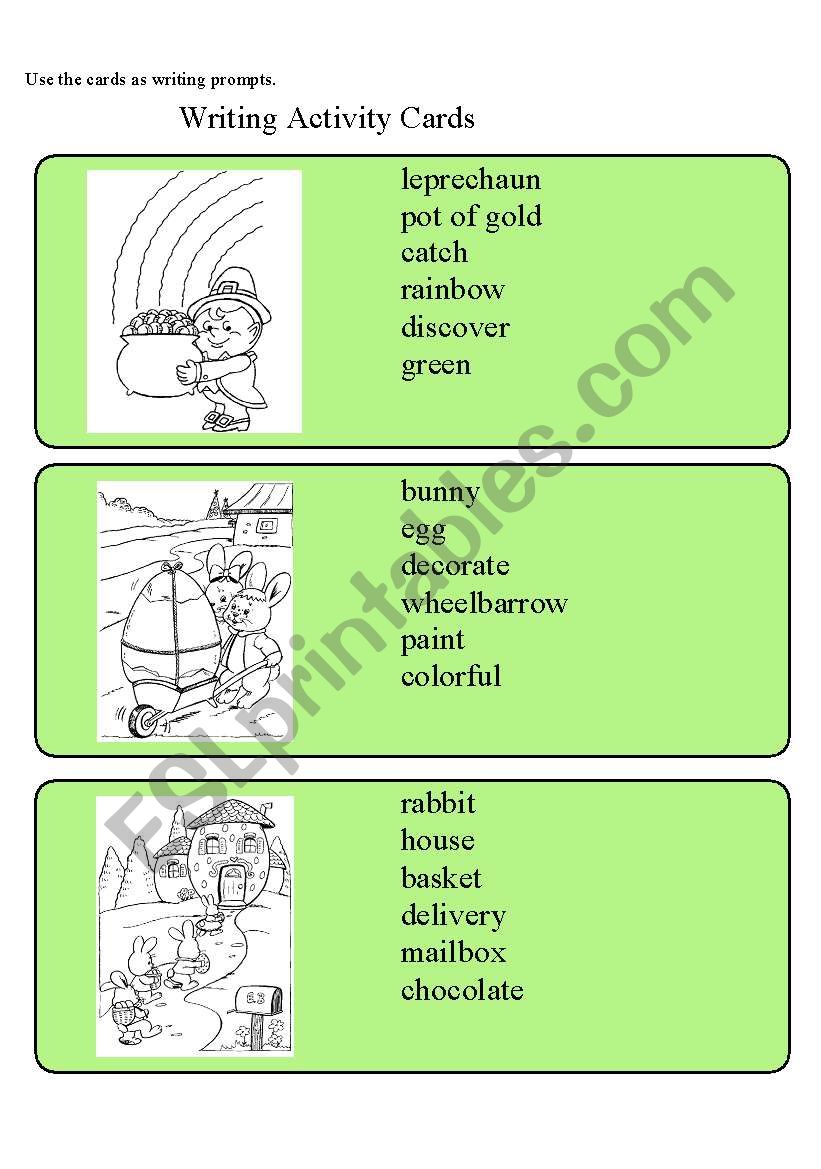 Writing Activity Cards worksheet