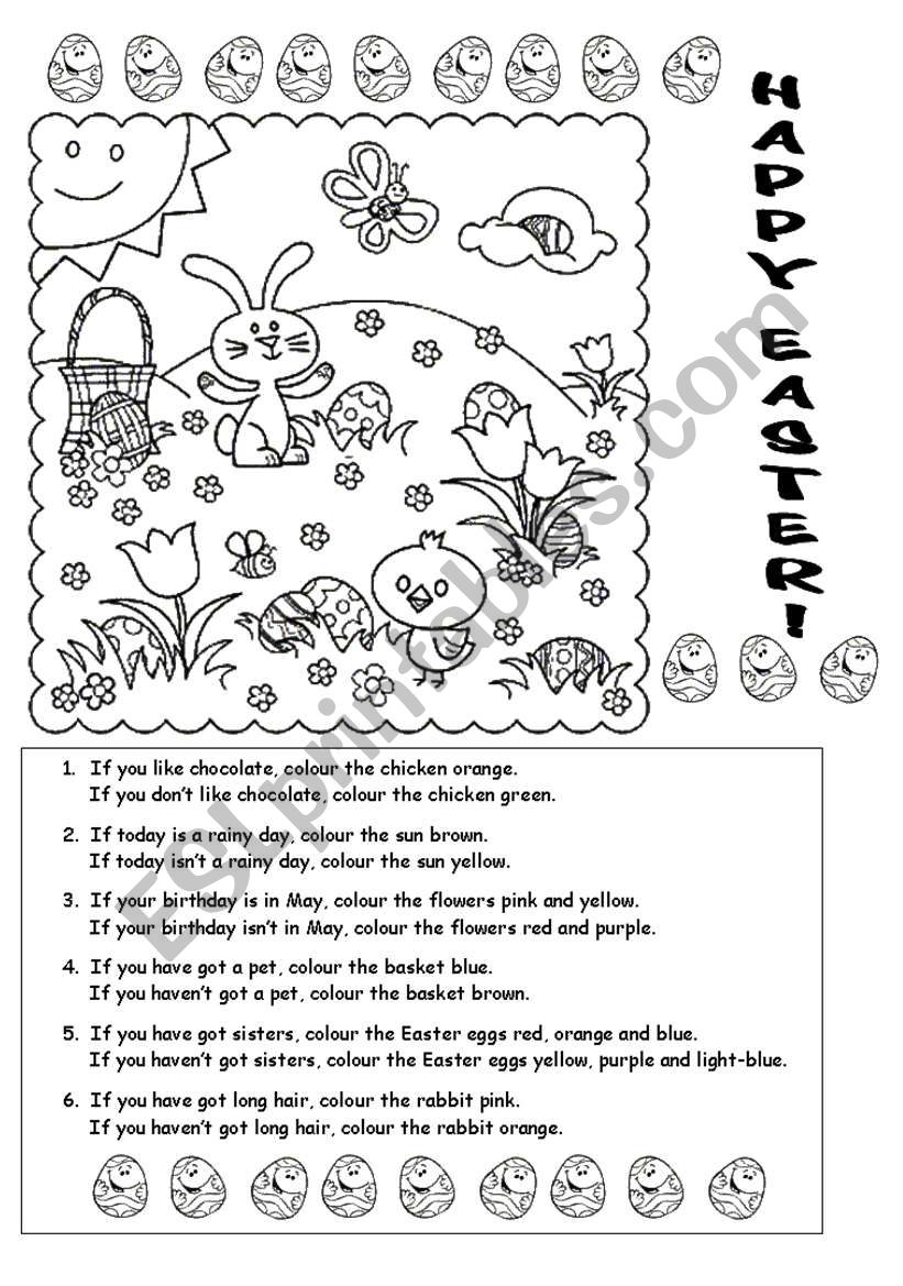 EASTER GLYPH worksheet