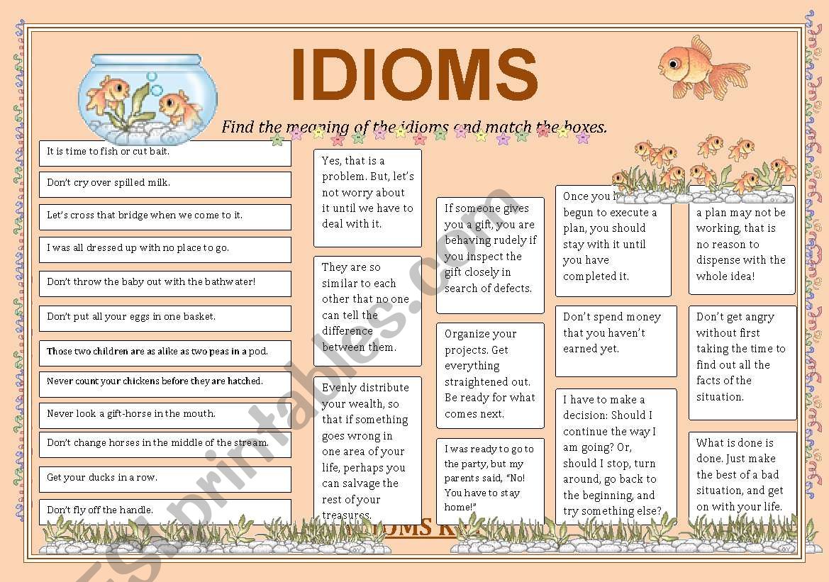 IDIOMS worksheet