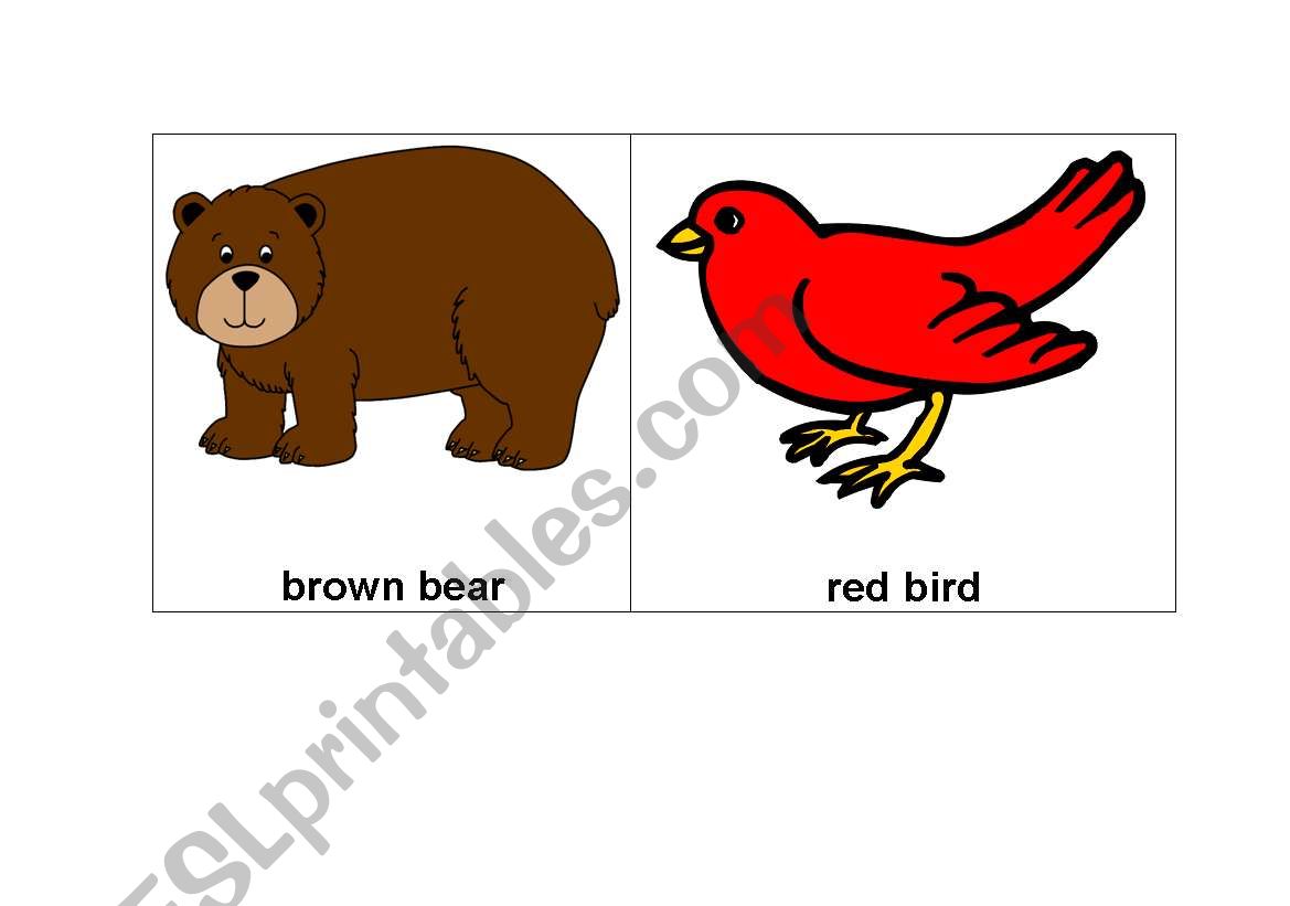 Brown Bear Vocabulary Cards worksheet