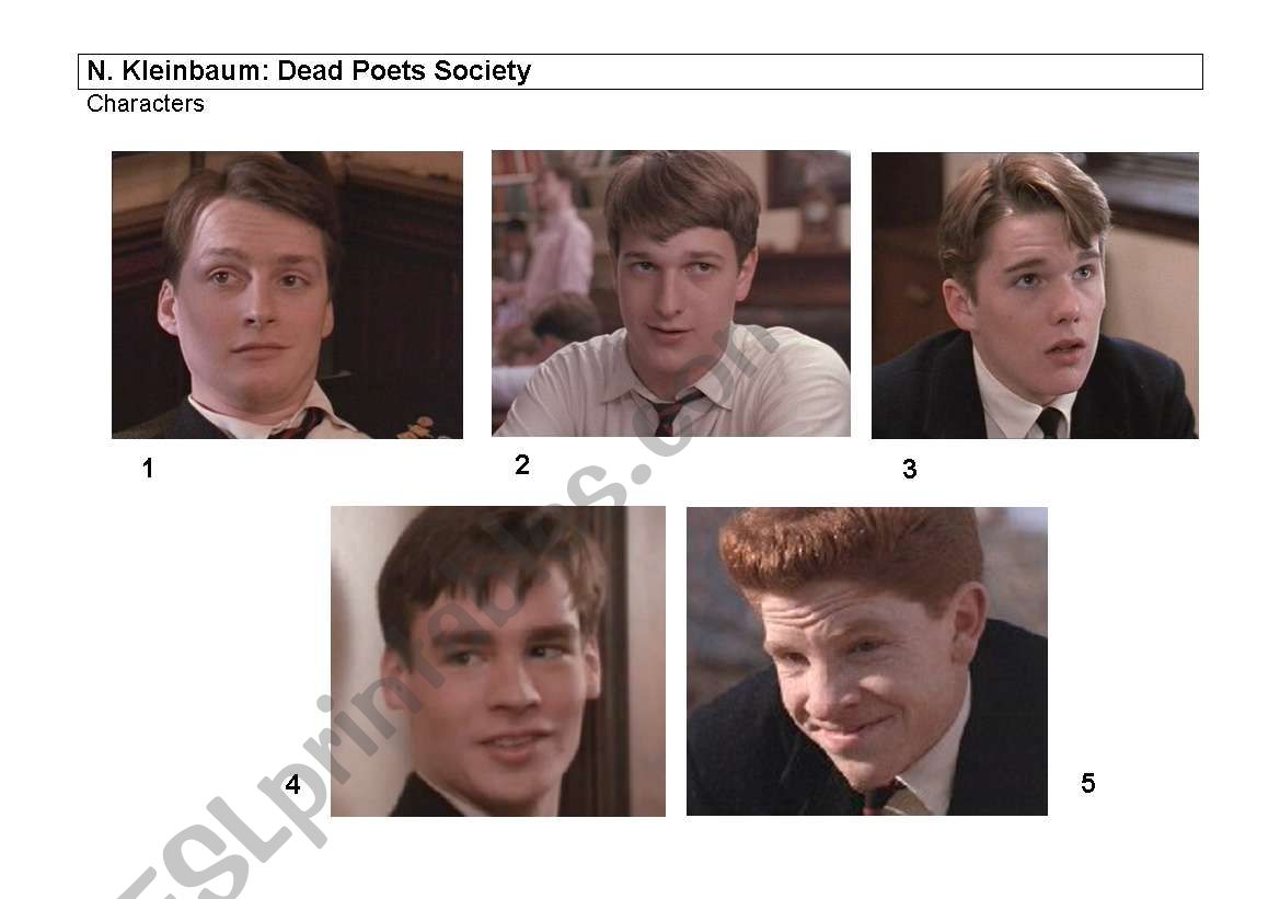 Dead Poets Society worksheet