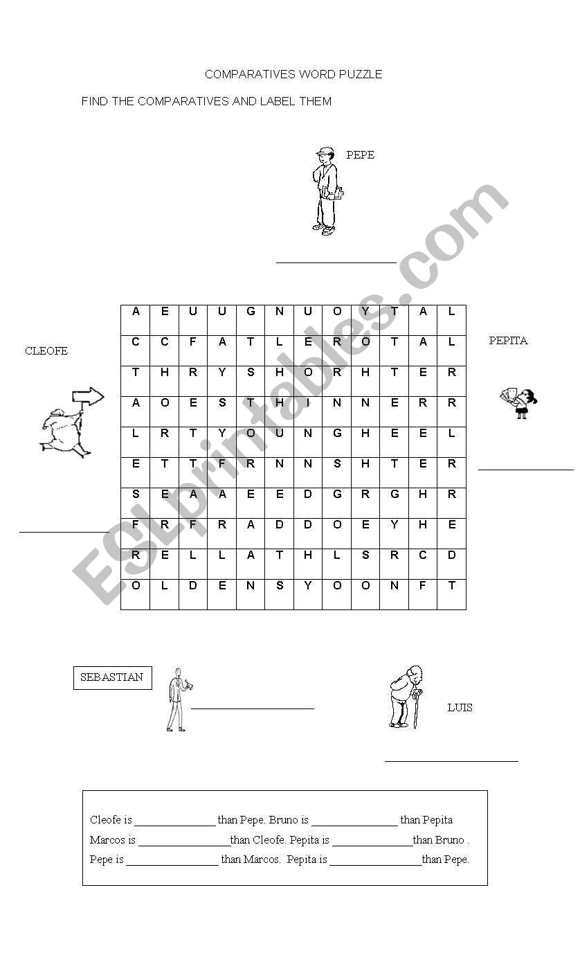 COMPARATIVES worksheet