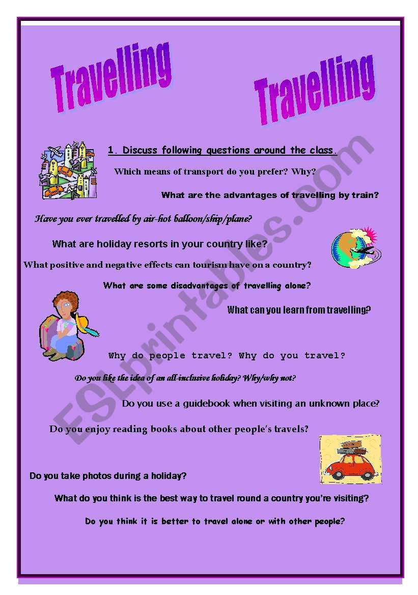 Travelling worksheet