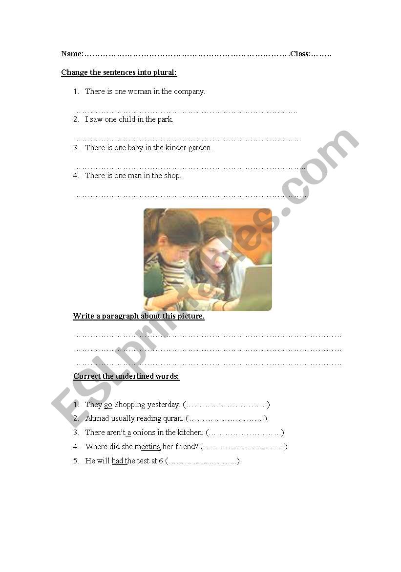 plural structure worksheet