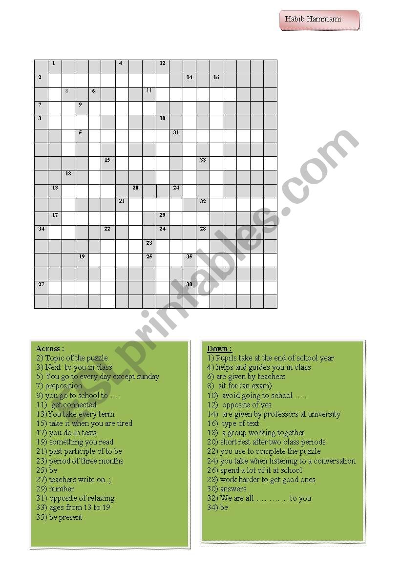 education worksheet