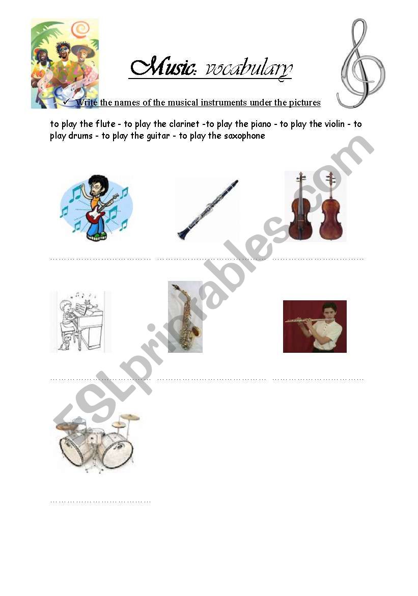 Music: expressions worksheet