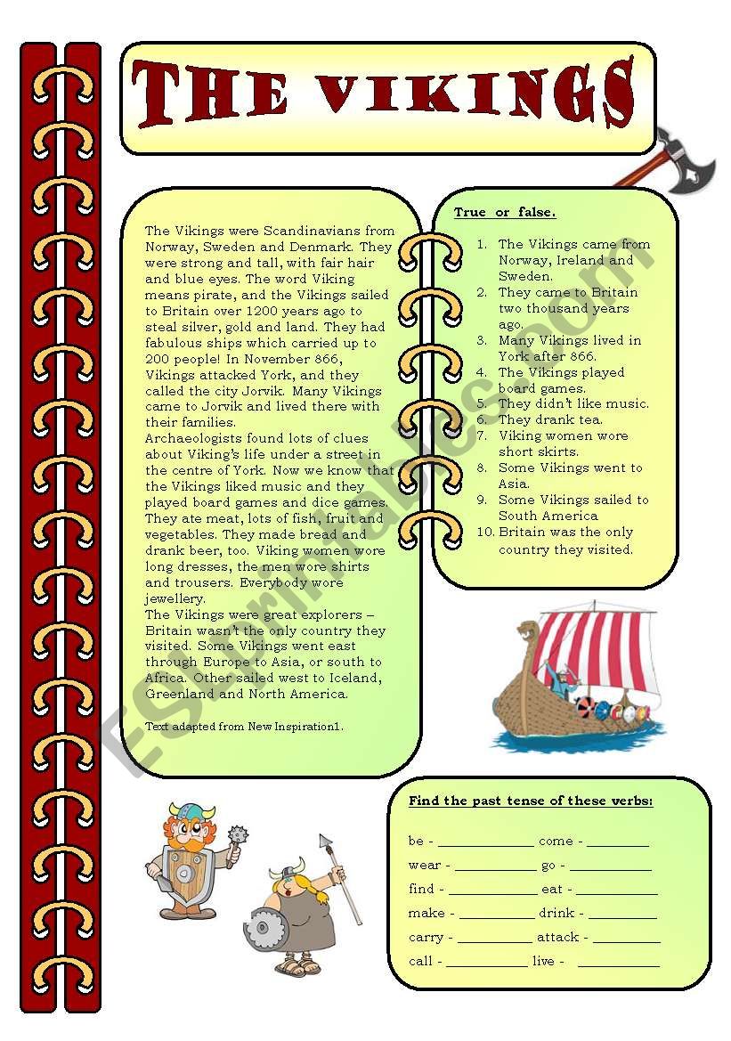 Reading comprehension - The Vikings