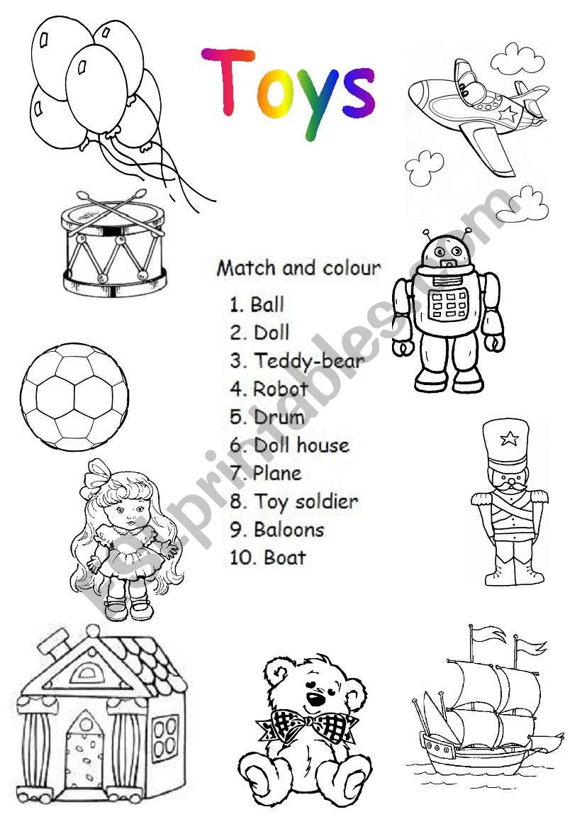 Toys worksheet