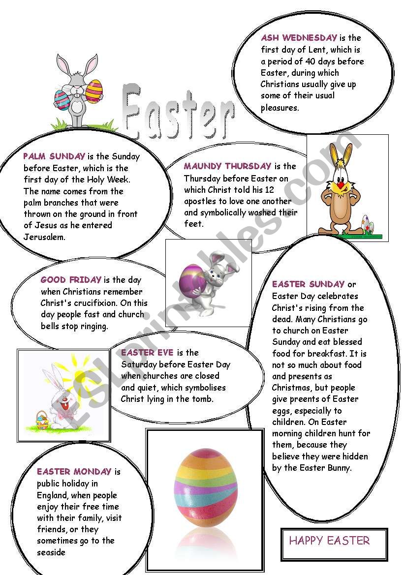 Easter vocabulary worksheet