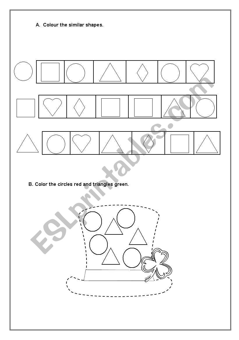 shapes & colors worksheet