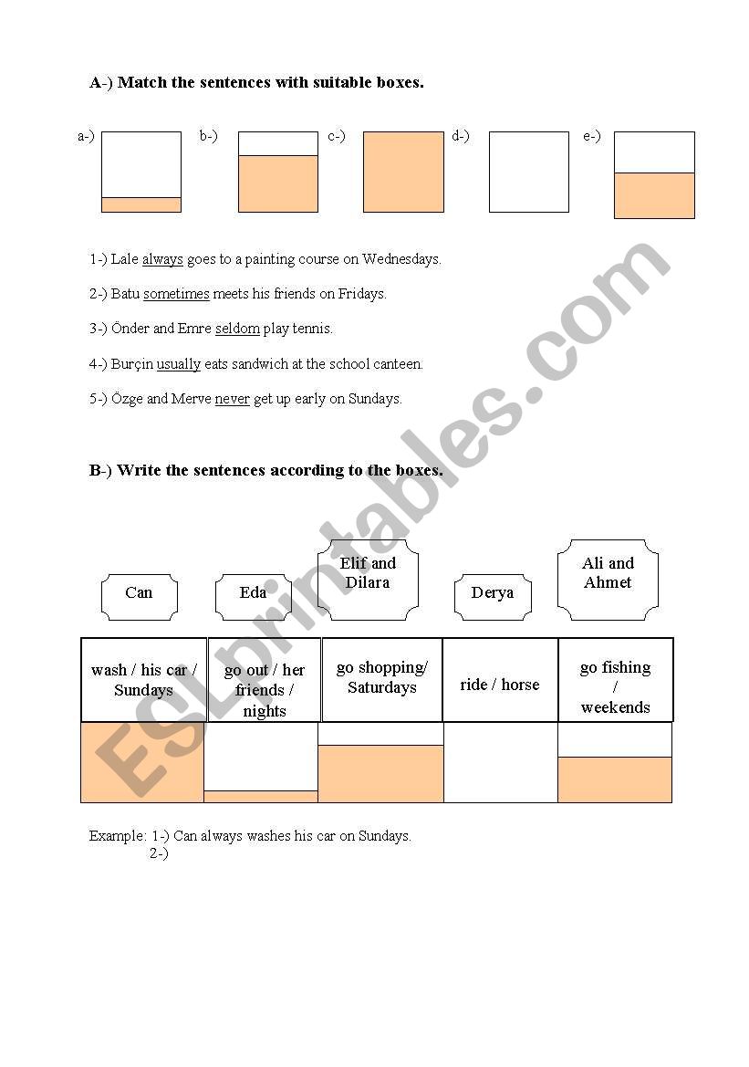 adverbs of frequency worksheet
