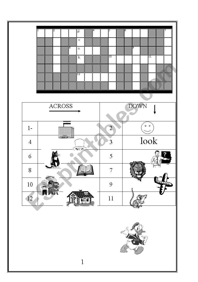 crossword puzzle worksheet