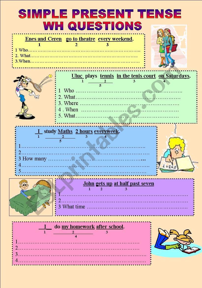 Wh questions worksheet