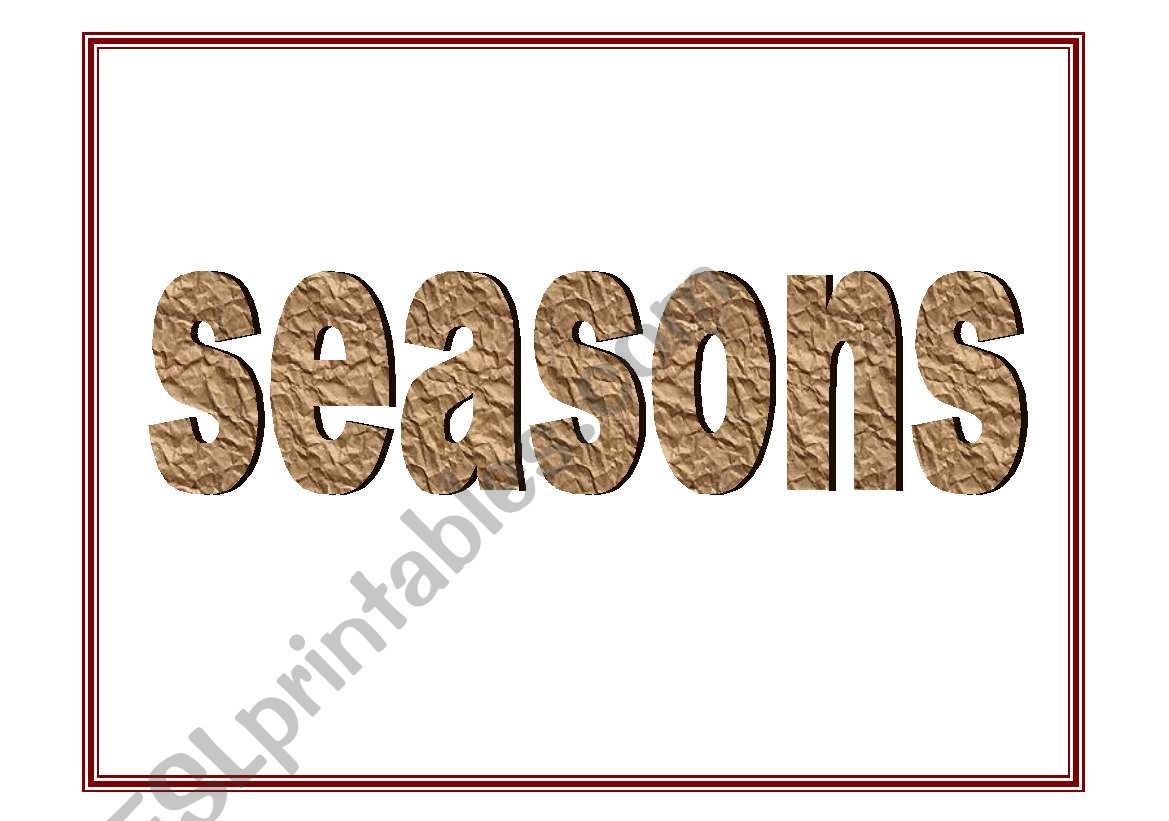 Seasons and the weather worksheet