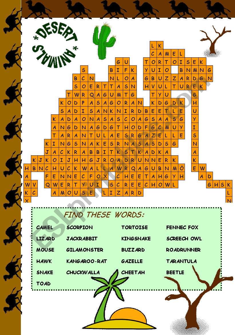 DESERT ANIMALS worksheet