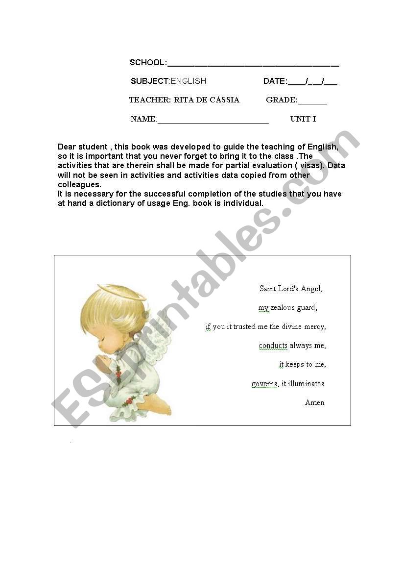 book cover worksheet