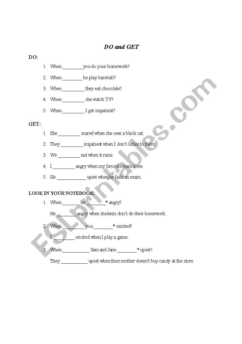 SIMPLE PRESENT TENSE---DO and GET