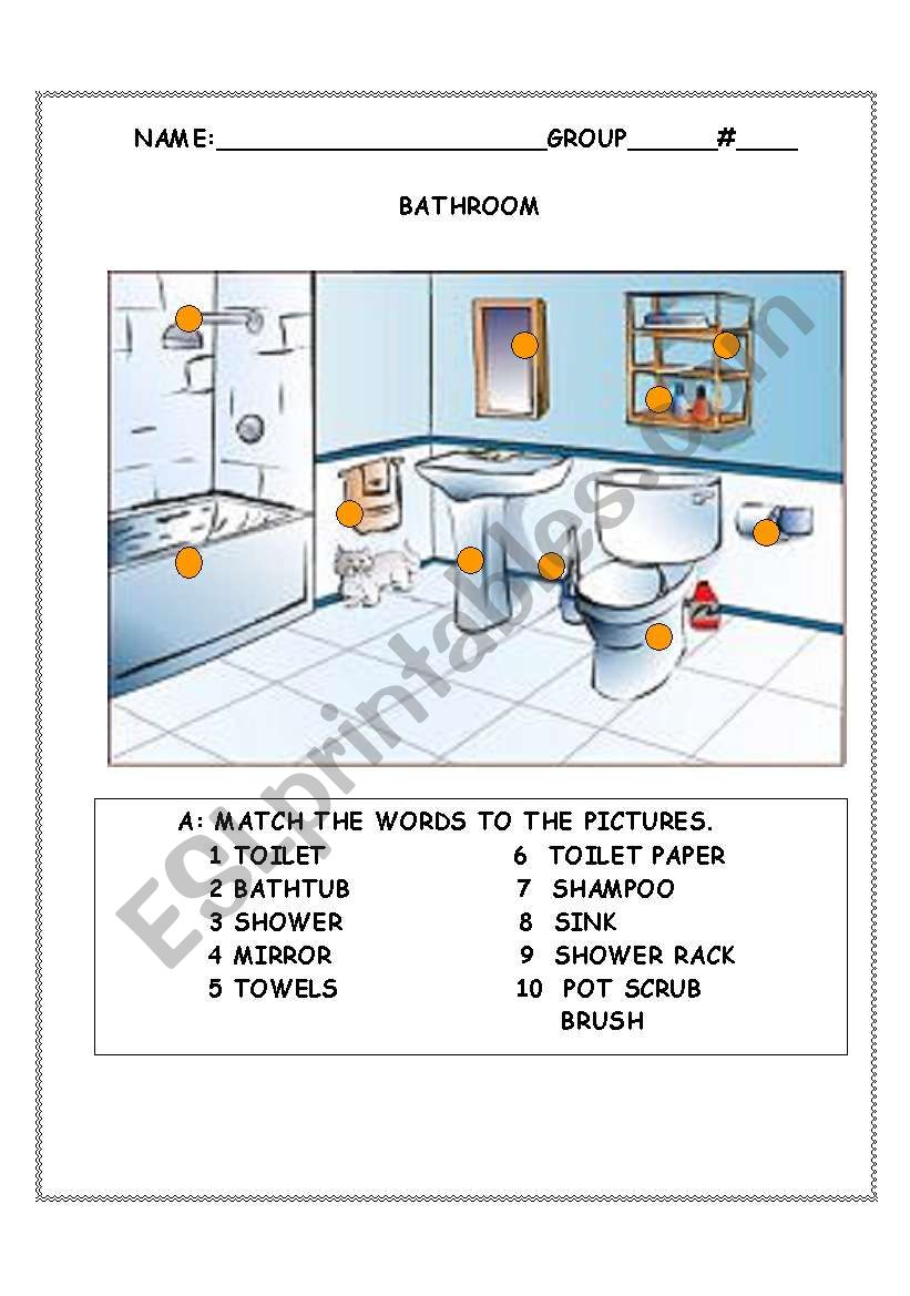 THE BATHROOM worksheet