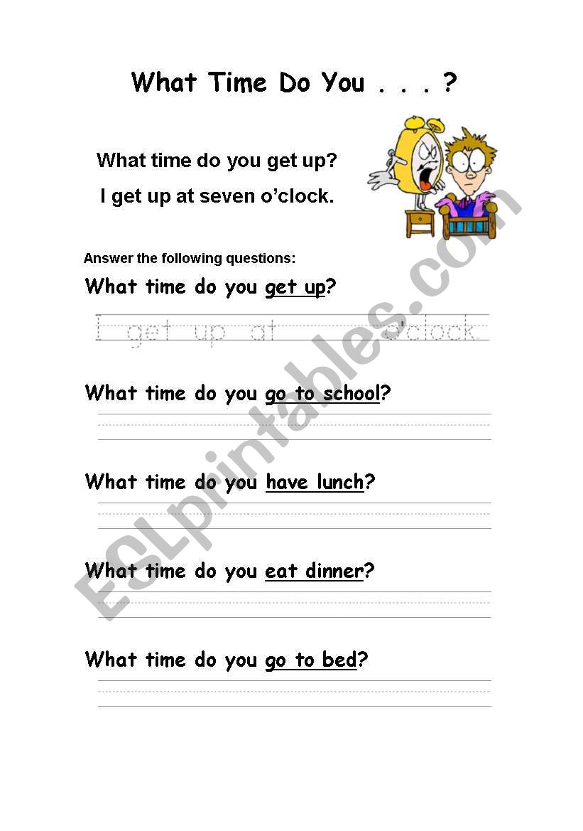 what time do you worksheet