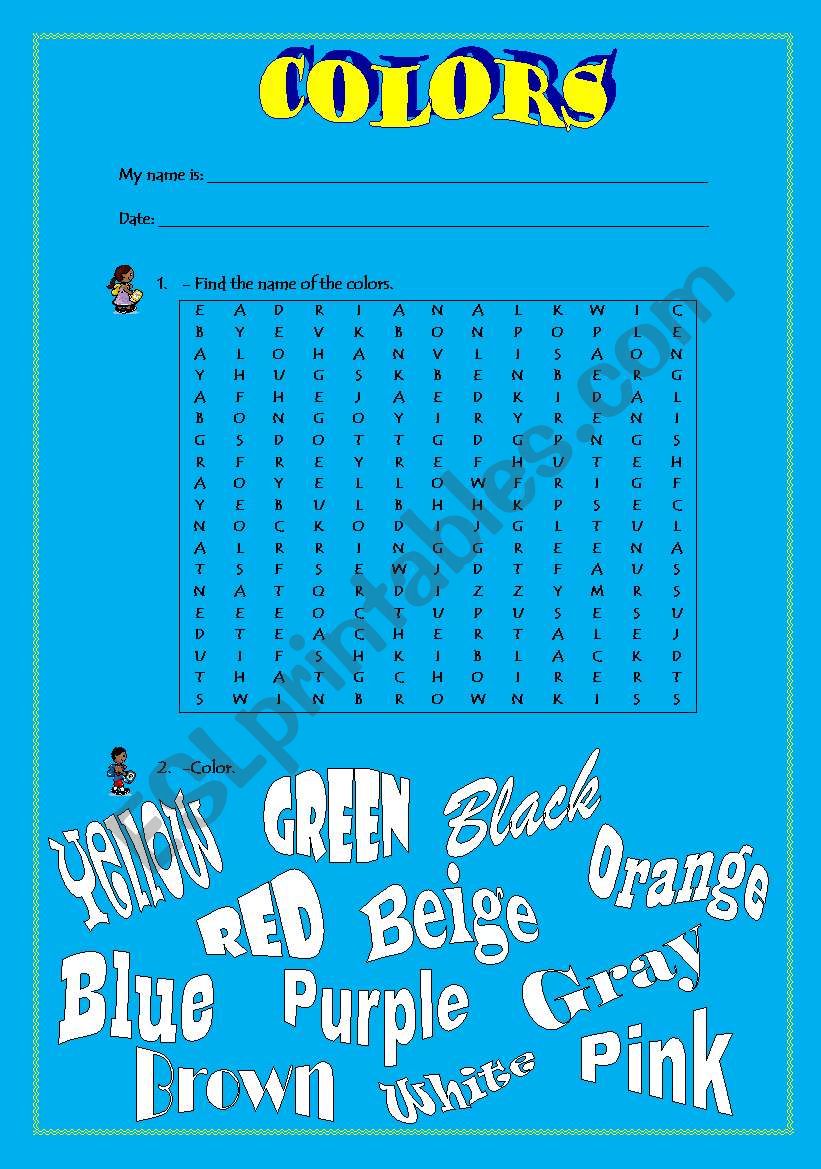 Colors worksheet